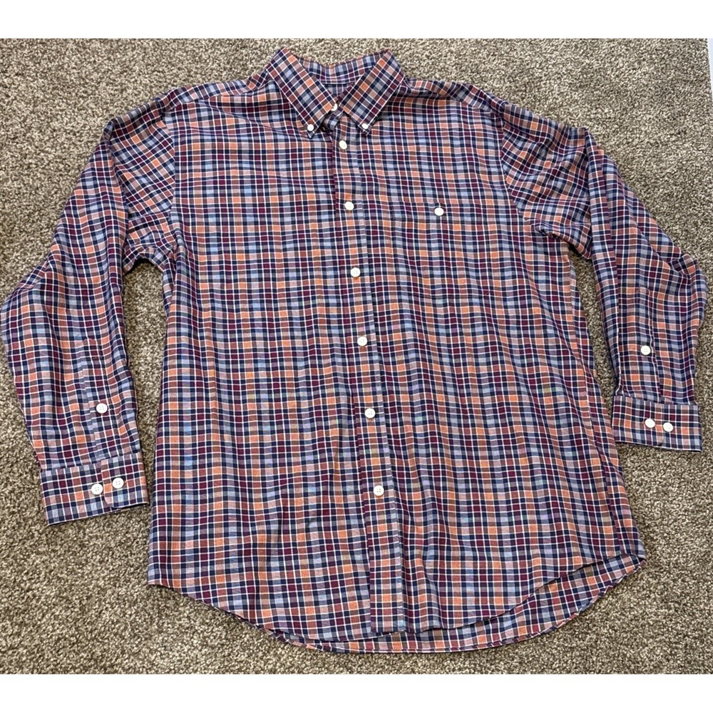 Orvis Flyfishing Men's Long Sleeve Button Down Large Multicolored Plaid Shirt